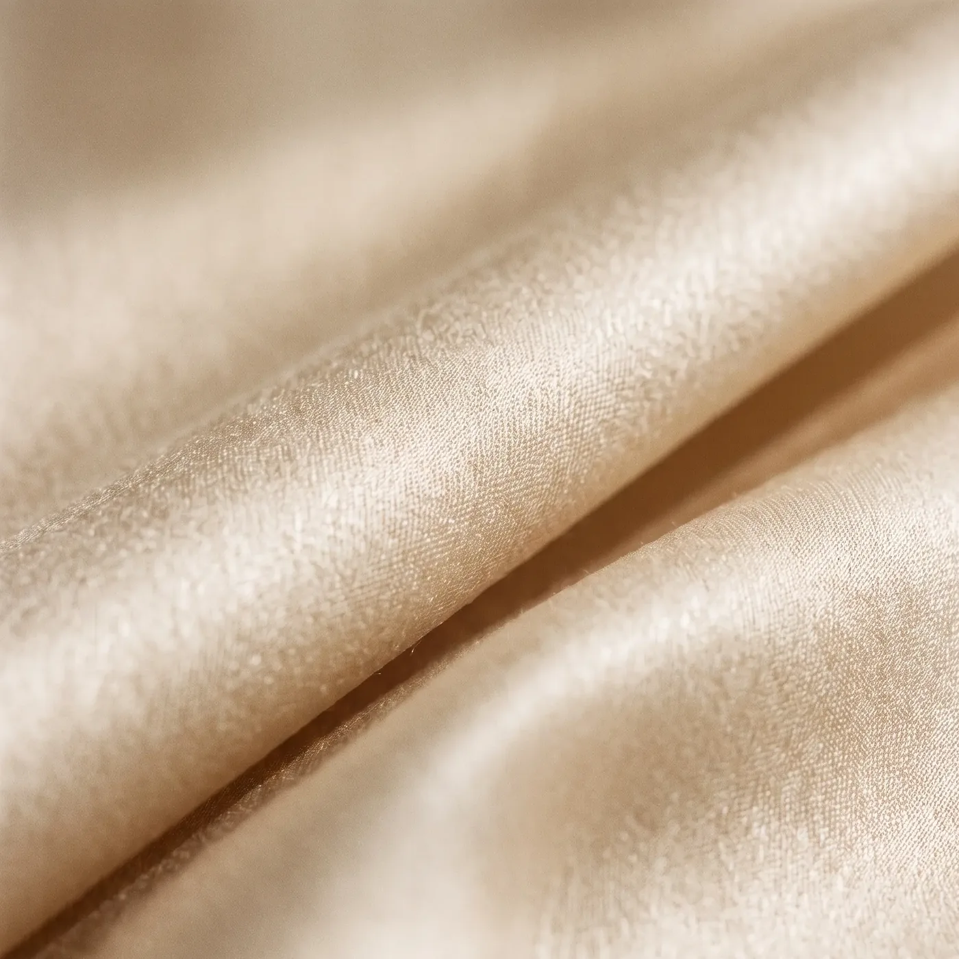 Viscose upholstery catching light with a soft sheen across two folds